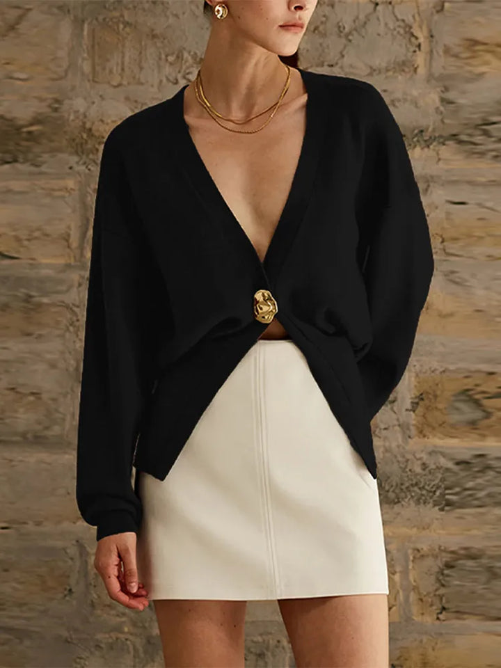 Poppy™ - V-neck Single Button Sweater