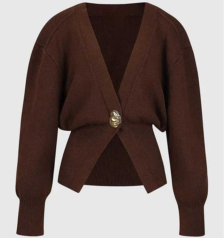 Poppy™ - V-neck Single Button Sweater