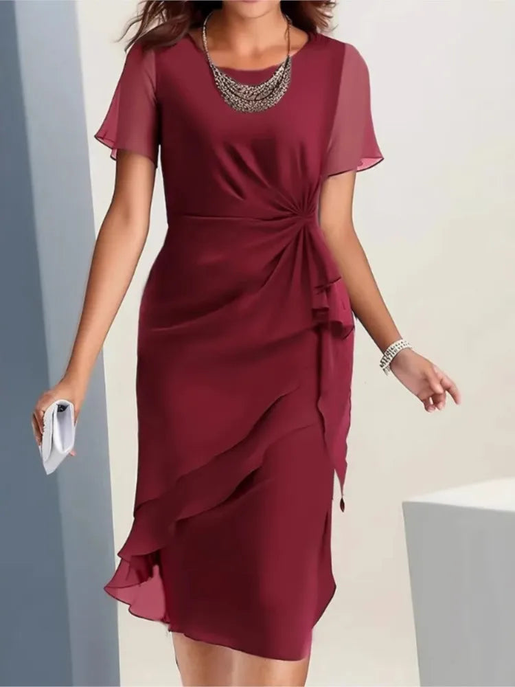 Laurie™ - Sophisticated Draped Midi Dress