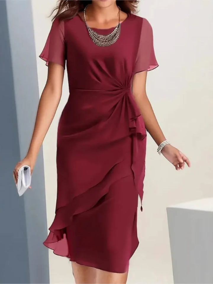 Laurie™ - Sophisticated Draped Midi Dress