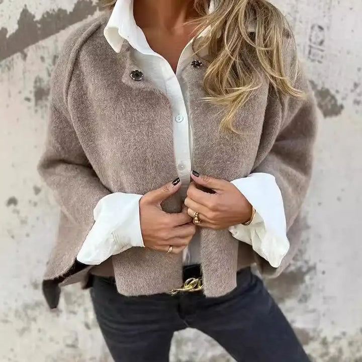 Amalia™ - Cozy Long Sleeve Round Neck Wool Cardigan