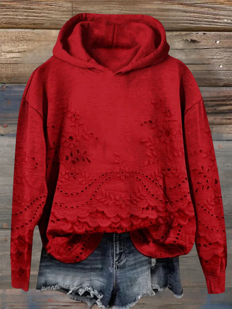 Saska™ - Floral Embroidered Hoodie
