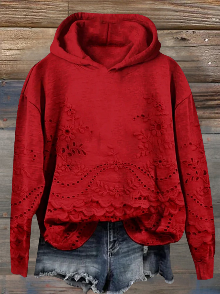 Saska™ - Floral Embroidered Hoodie