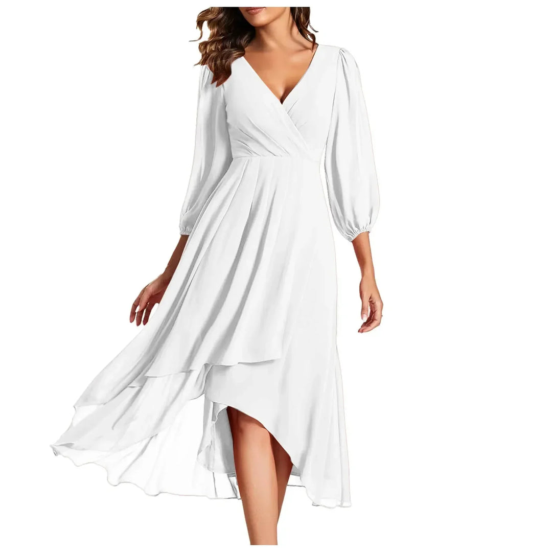 Kristina™ - Elegant Ruched High-Low Dress