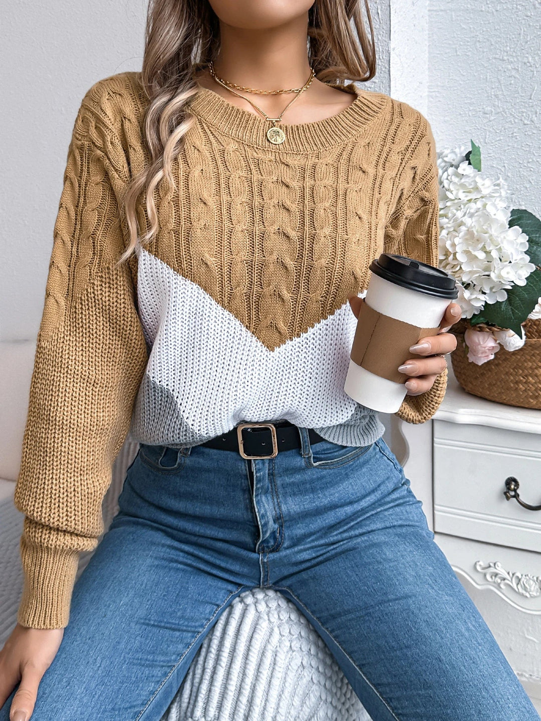 Flora™ - Chevron Stitch Sweater