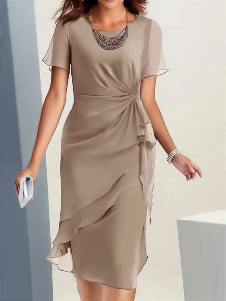 Laurie™ - Sophisticated Draped Midi Dress