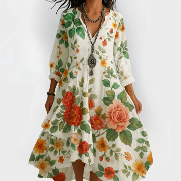 Delilah™ - Elegant Floral Midi Dress