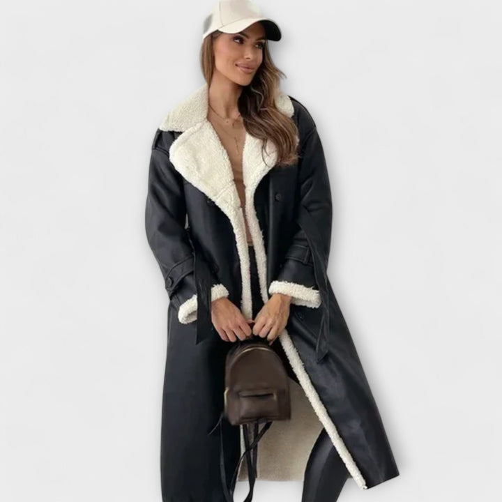 Maria™ - Classic Long Jacket with Fleece Lining and Teddy Collar