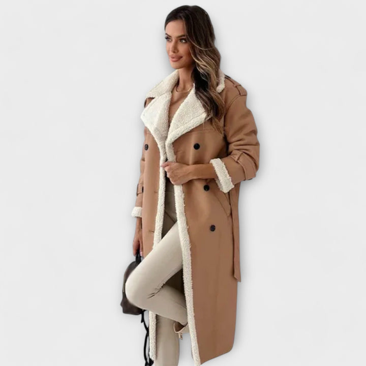 Maria™ - Classic Long Jacket with Fleece Lining and Teddy Collar