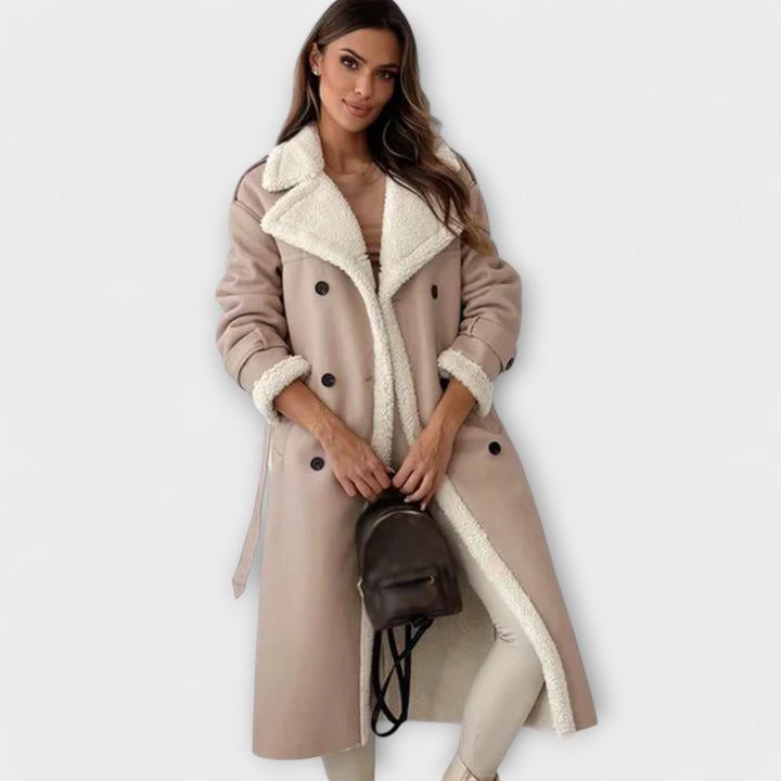 Maria™ - Classic Long Jacket with Fleece Lining and Teddy Collar