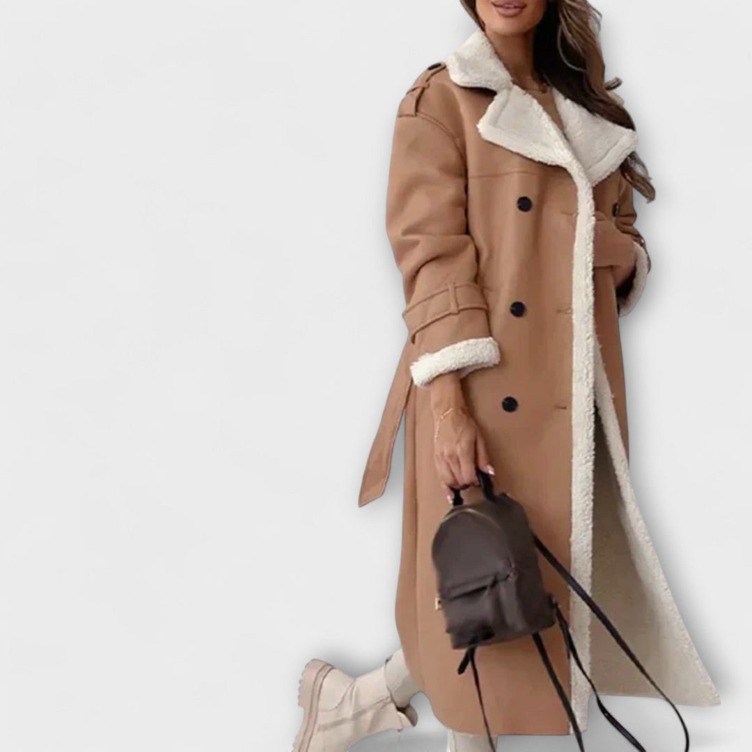 Maria™ - Classic Long Jacket with Fleece Lining and Teddy Collar