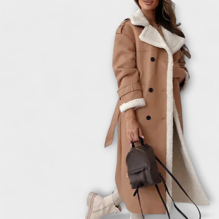 Maria™ - Classic Long Jacket with Fleece Lining and Teddy Collar