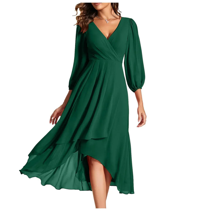Kristina™ - Elegant Ruched High-Low Dress