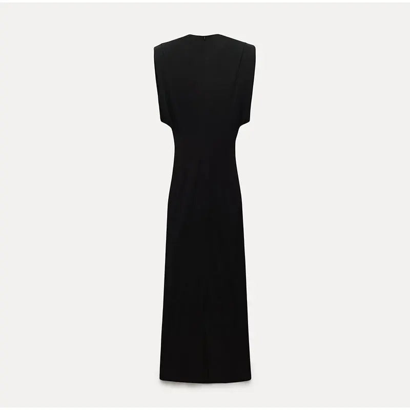 Elsie™ - Elegant Black Midi Dress