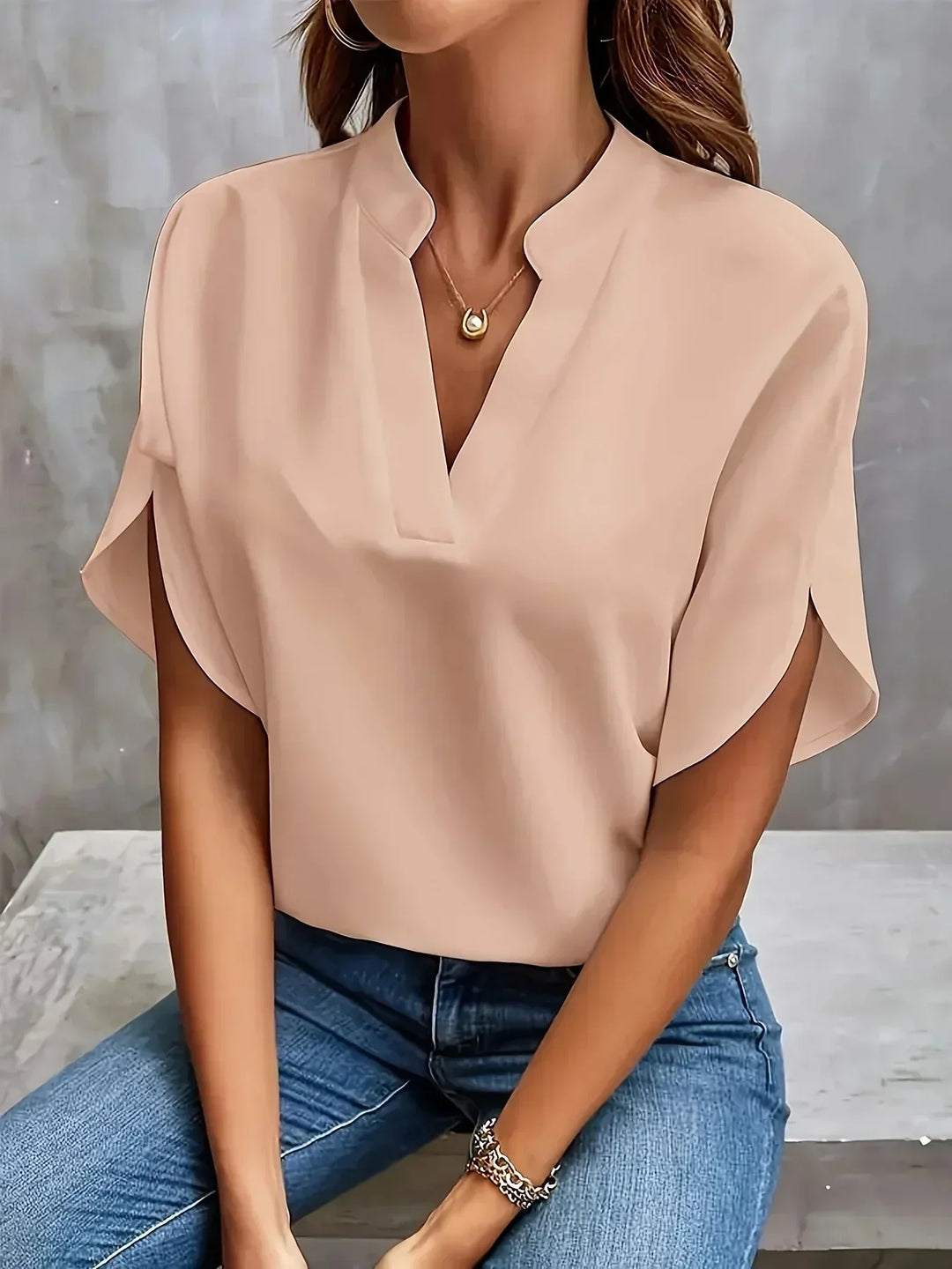 Thalia™ - Chic V-Neck Blouse