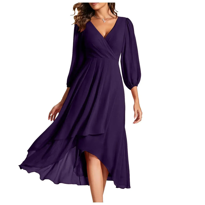 Kristina™ - Elegant Ruched High-Low Dress