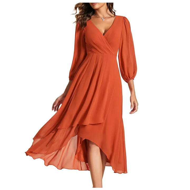 Kristina™ - Elegant Ruched High-Low Dress