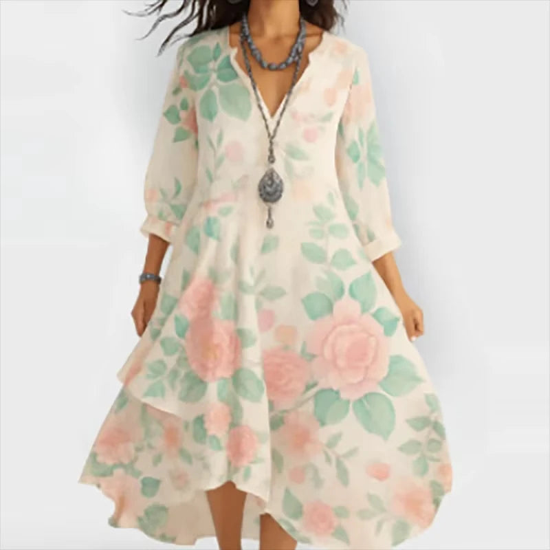 Delilah™ - Elegant Floral Midi Dress