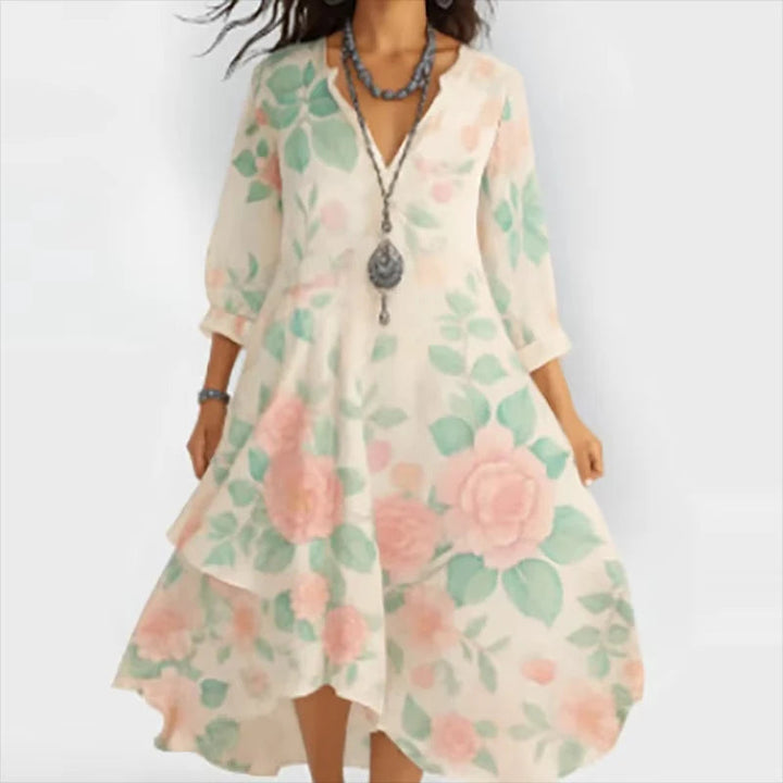 Delilah™ - Elegant Floral Midi Dress