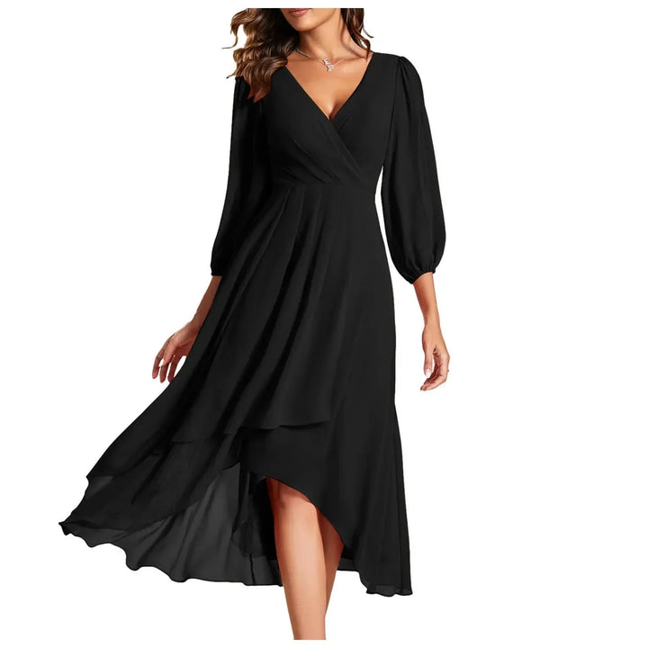 Kristina™ - Elegant Ruched High-Low Dress