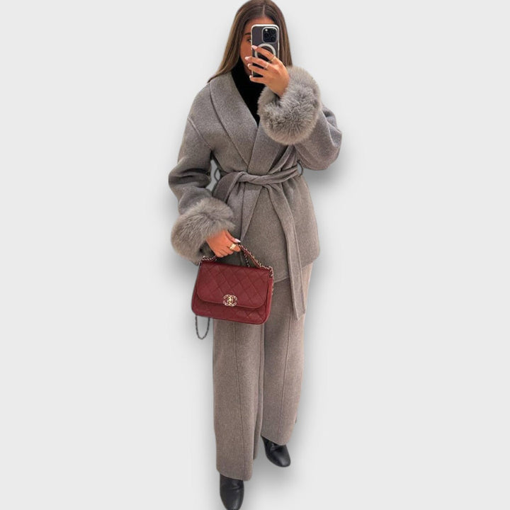 Gracelle™ - Fur-Cuffed Coat