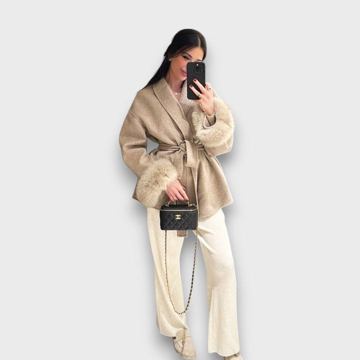 Gracelle™ - Fur-Cuffed Coat
