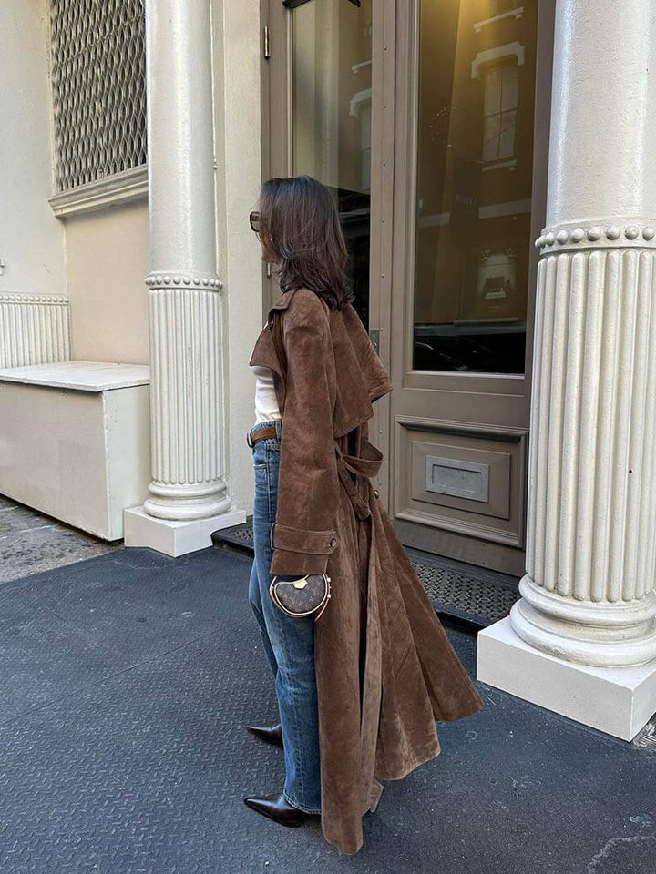 Molly™ - Synthetic Suede Trench Coat