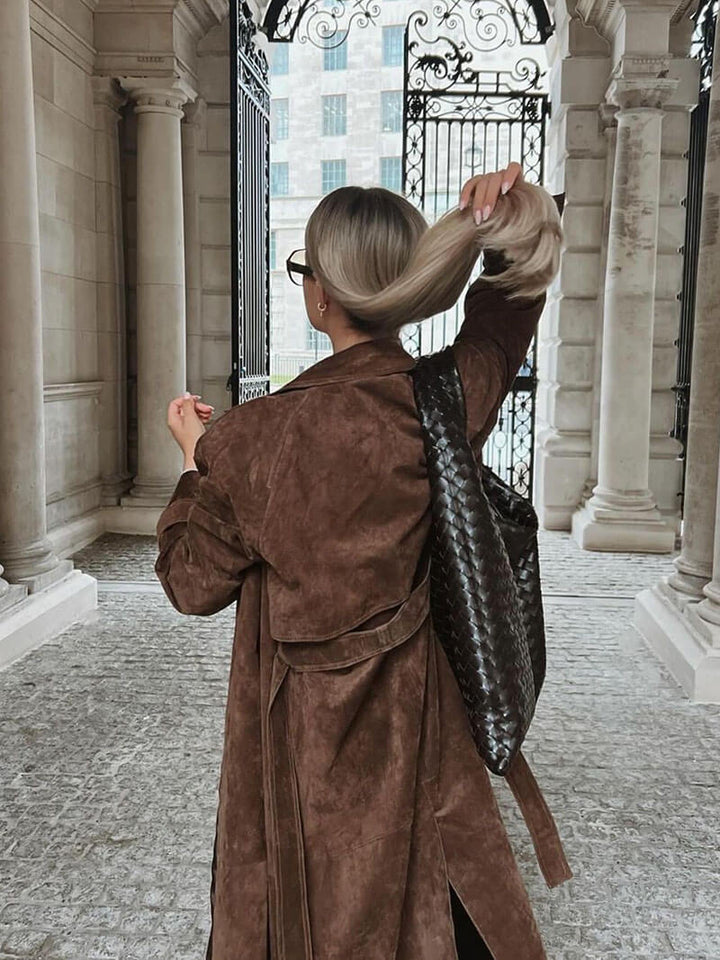 Molly™ - Synthetic Suede Trench Coat