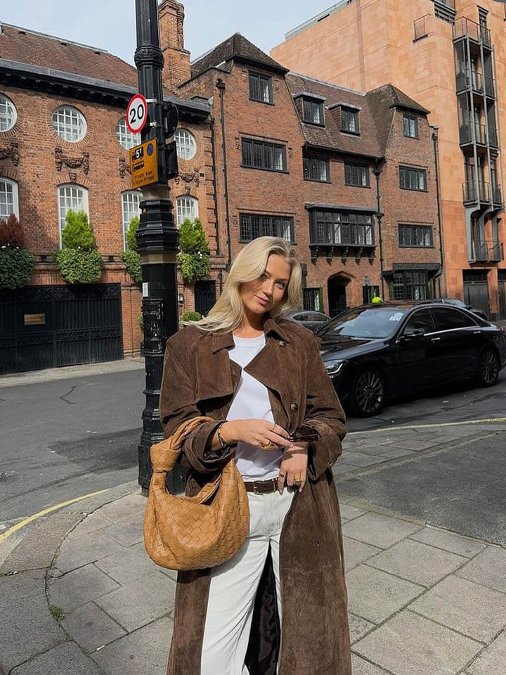 Molly™ - Synthetic Suede Trench Coat