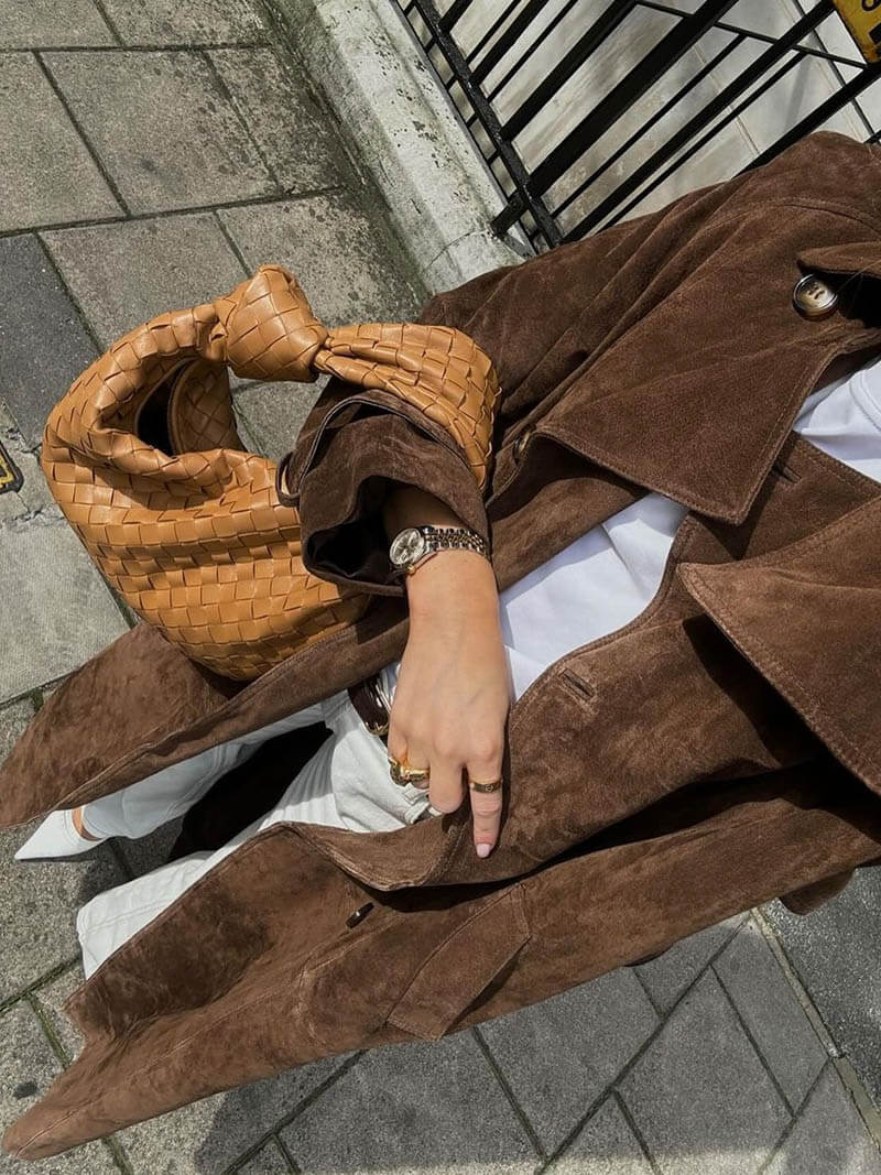 Molly™ - Synthetic Suede Trench Coat