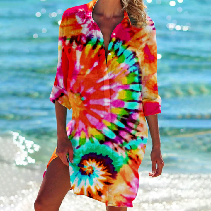 Donna™ - Vibrant Graphic Shirt Dress
