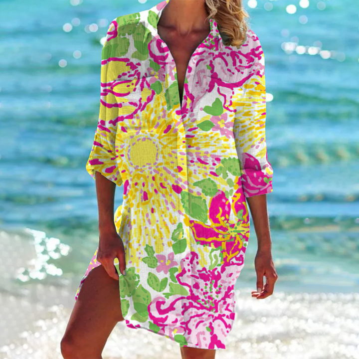Donna™ - Vibrant Graphic Shirt Dress