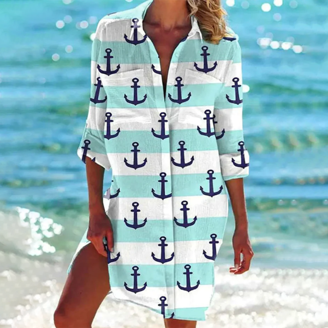 Donna™ - Vibrant Graphic Shirt Dress