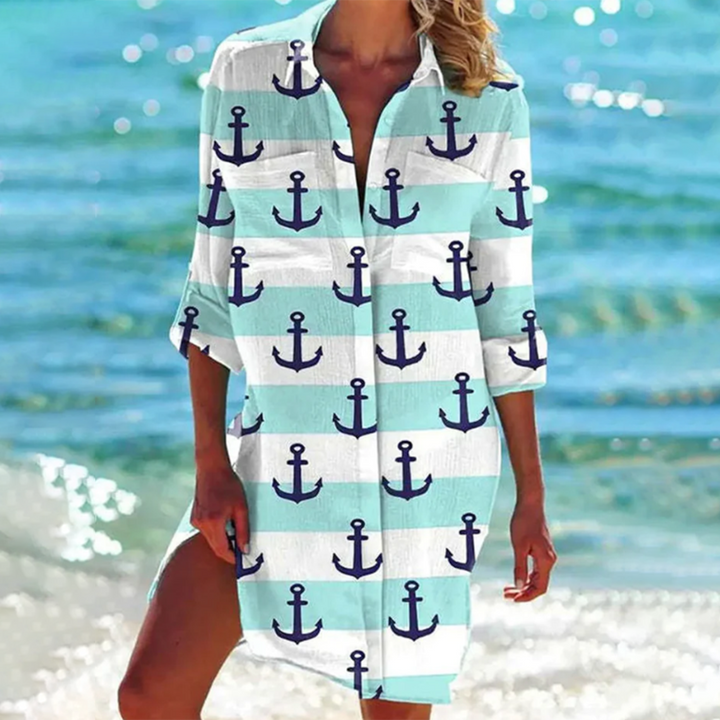 Donna™ - Vibrant Graphic Shirt Dress