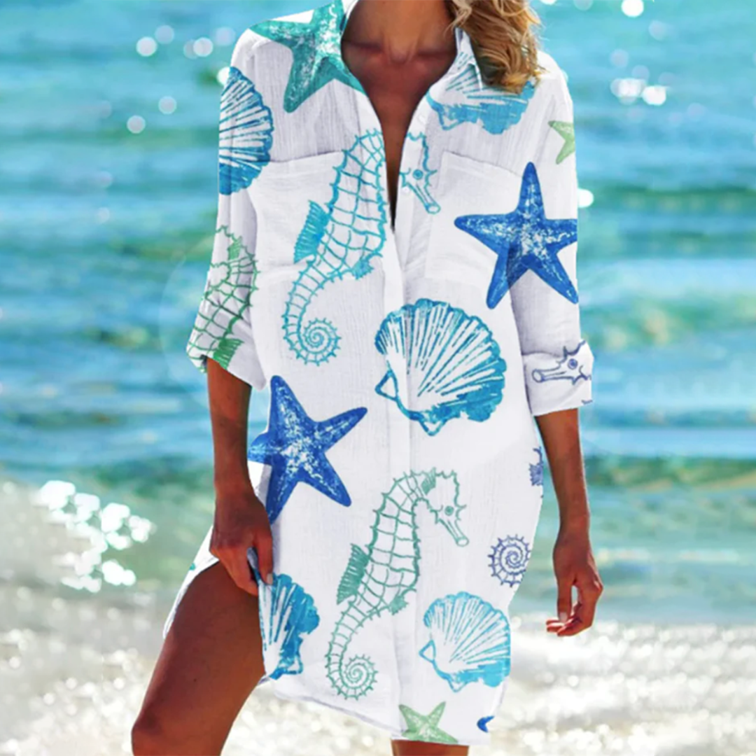 Donna™ - Vibrant Graphic Shirt Dress