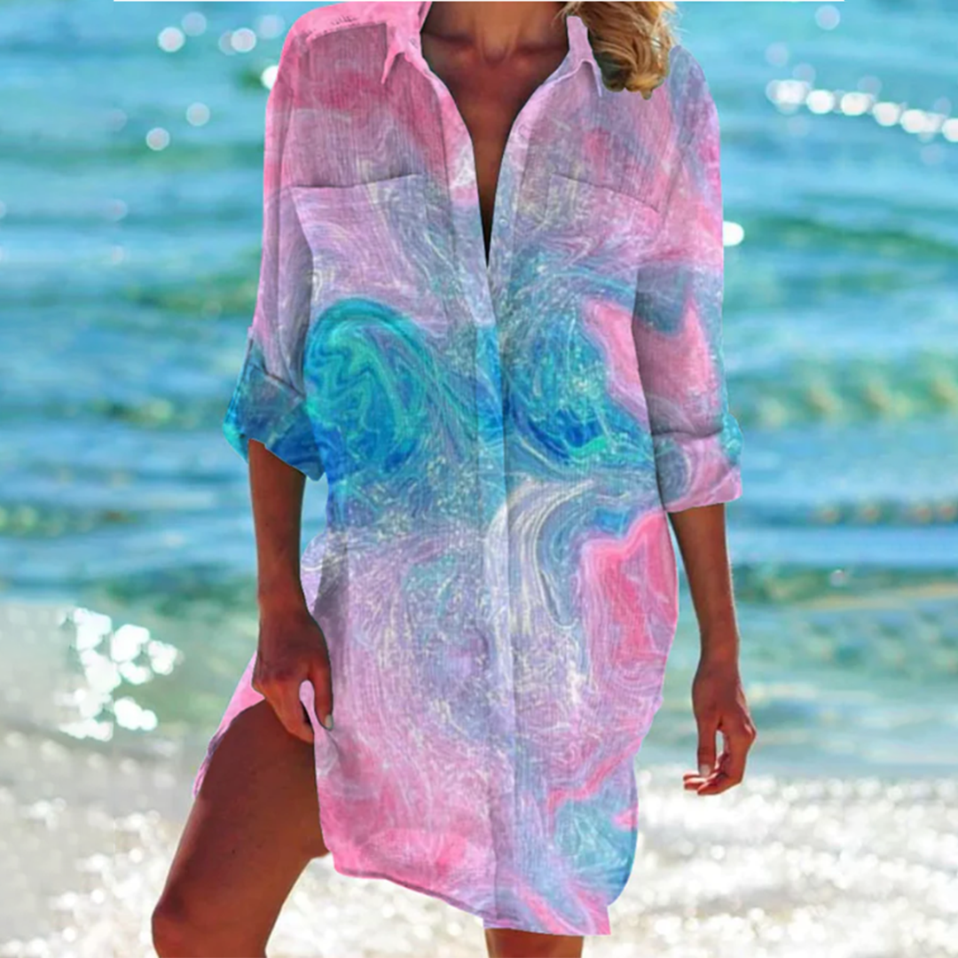 Donna™ - Vibrant Graphic Shirt Dress