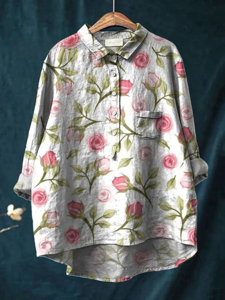 Lina™ - Bright Floral Embroidered Blouse