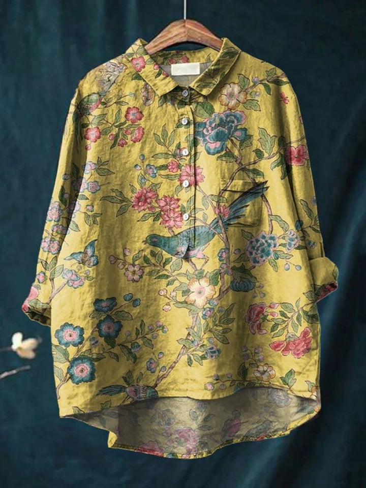 Lina™ - Bright Floral Embroidered Blouse