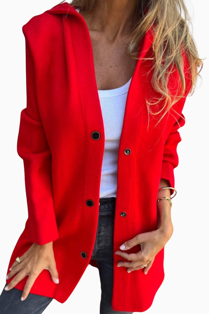 Jacqueline™ - Casual Hoodie Jacket with Button Details