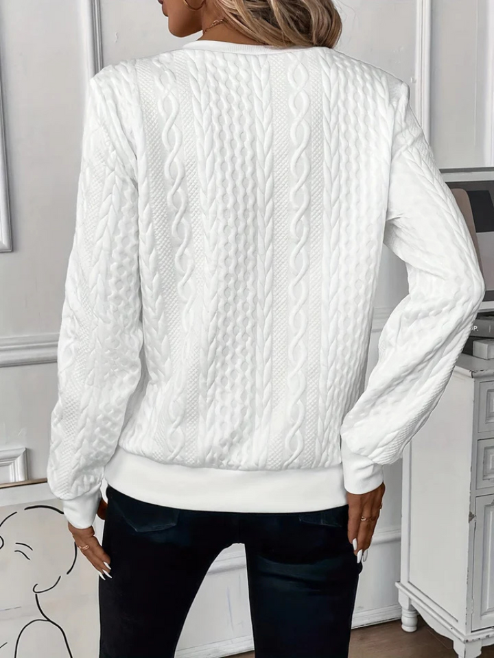 Thalienne™ - Cable Knit Zip Sweater