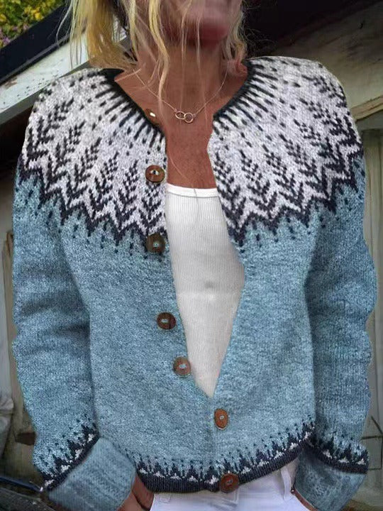 Clara™ - Retro Icelandic Cardigan