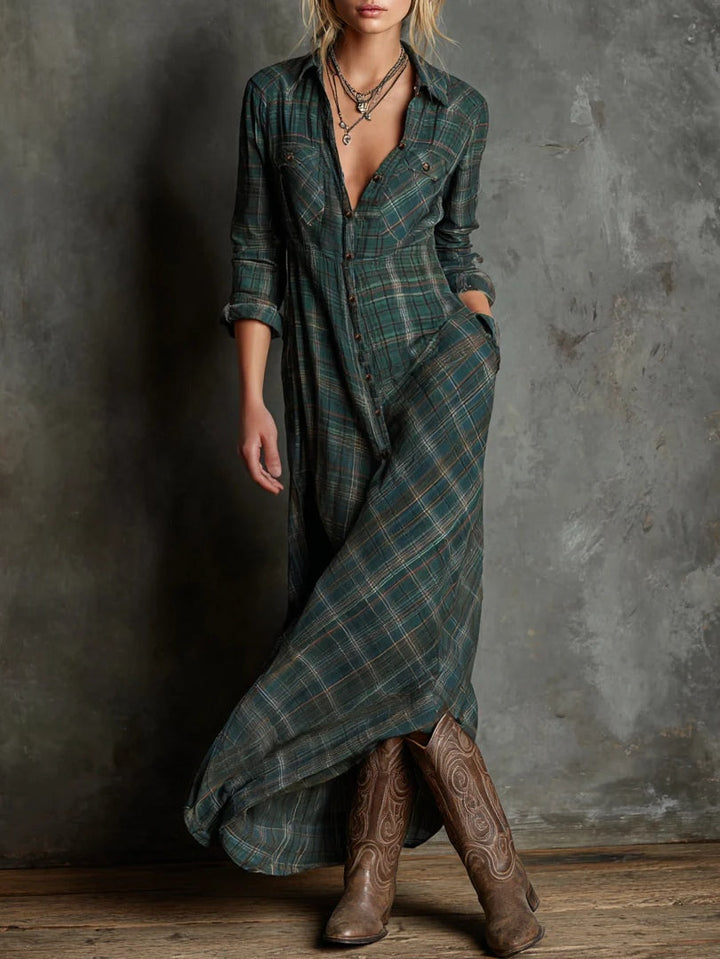 Haven™ - Plaid Maxi Shirt Dress