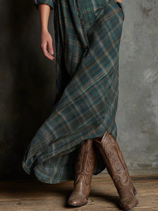 Haven™ - Plaid Maxi Shirt Dress