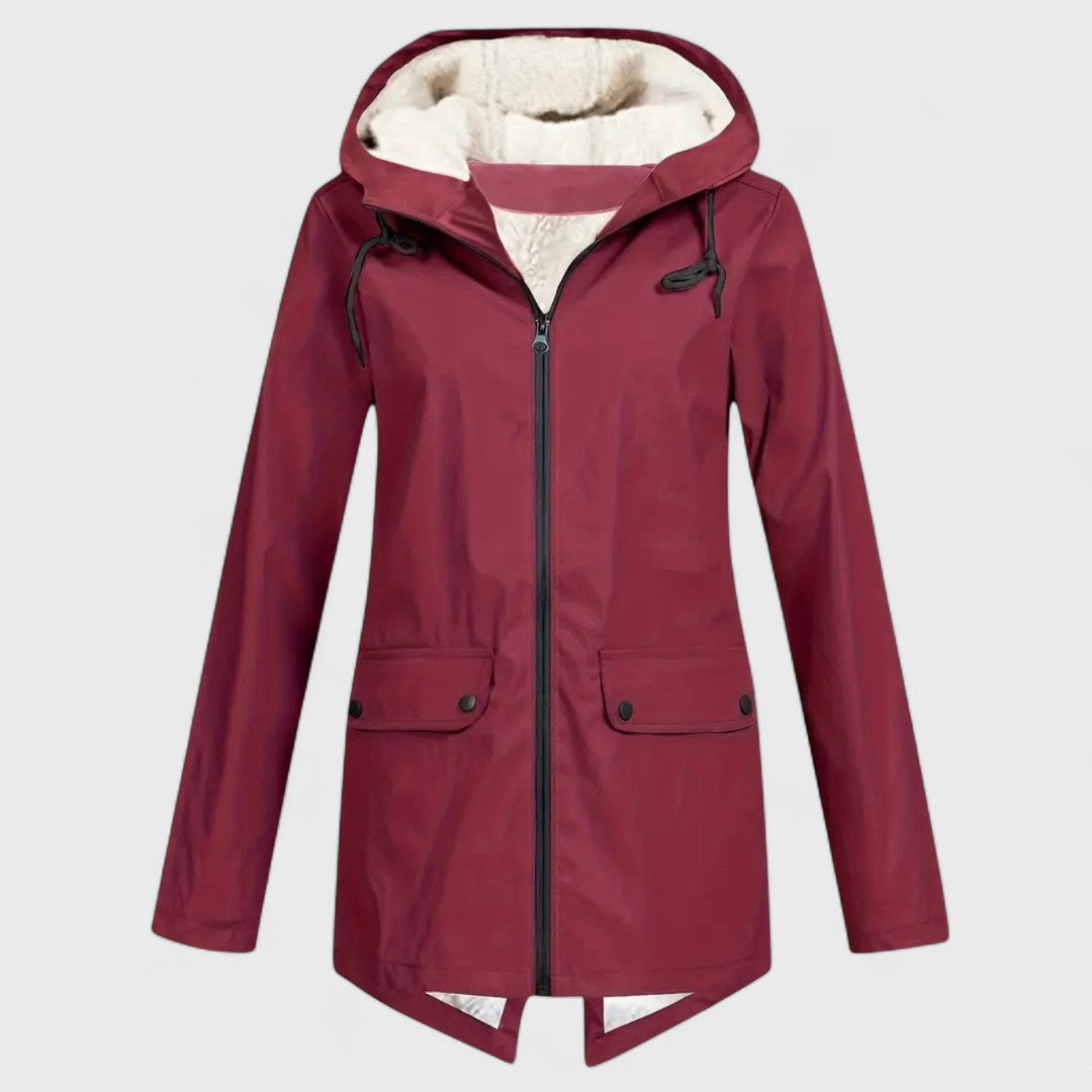 Astrid™ - Cozy Fleece-Lined Rain Parka
