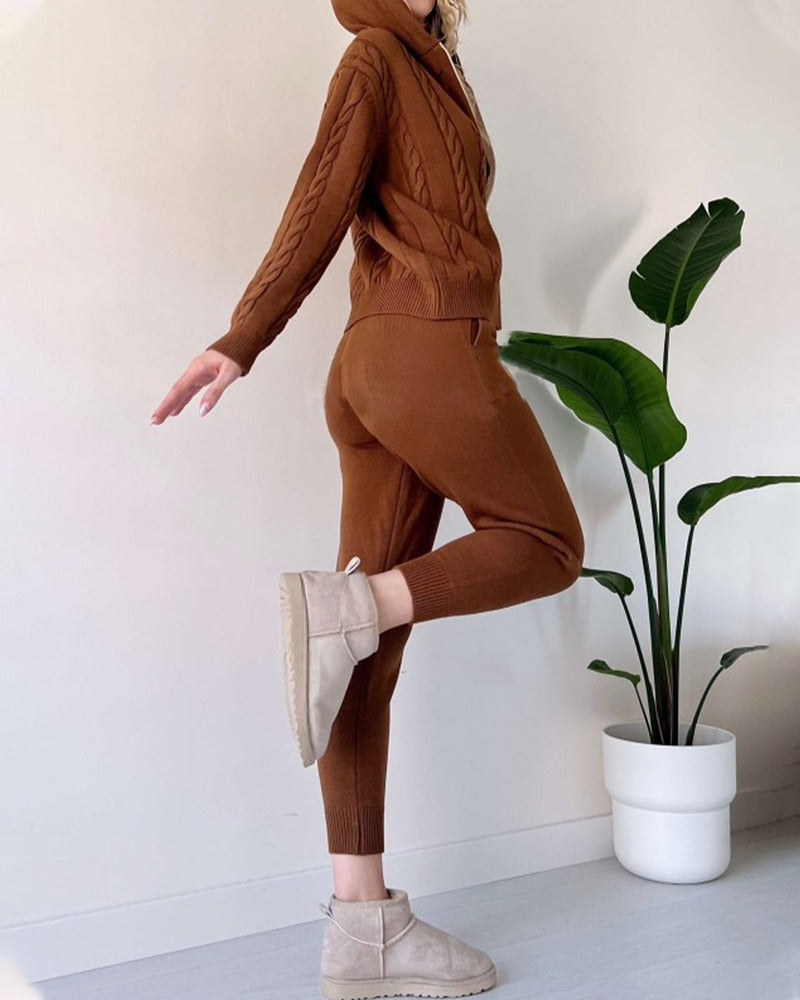 Ania™ - Casual Twist Jacquard Two-Piece Set
