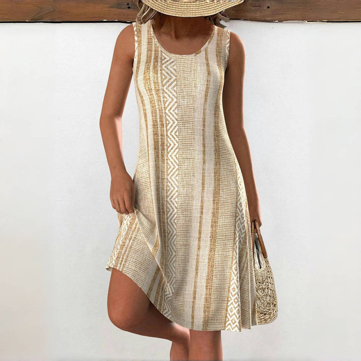 Elinor™ - Sleeveless Day Dress in Earth Tones