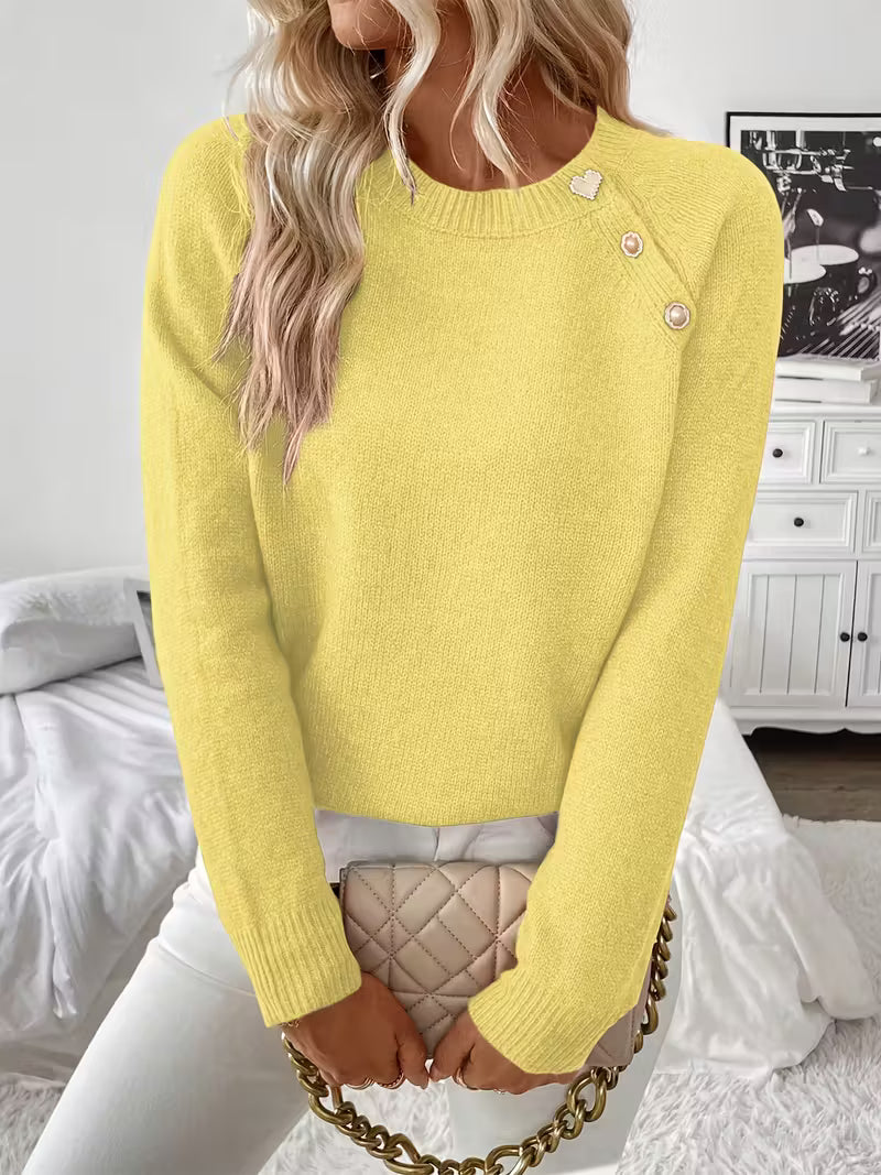 Hilarina™ - Cozy Long Sleeve Knit Sweater