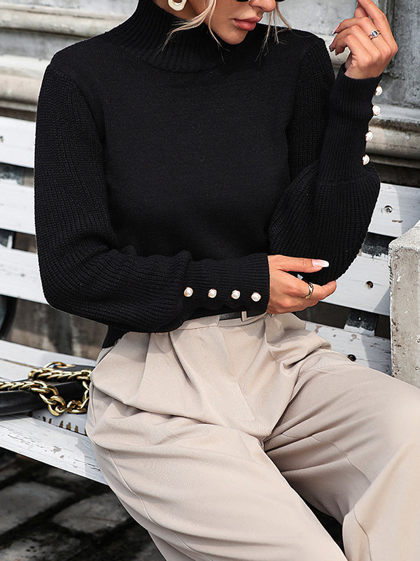 Simone™ - Knit Sweater with Pearl Sleeves