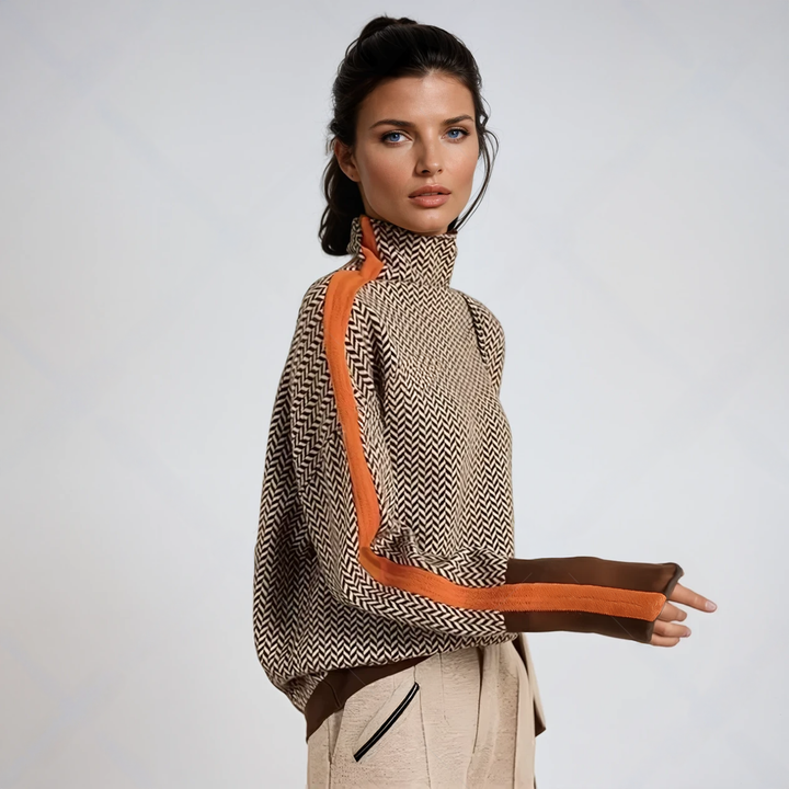 Malou™ - Bold Striped Turtleneck Sweater