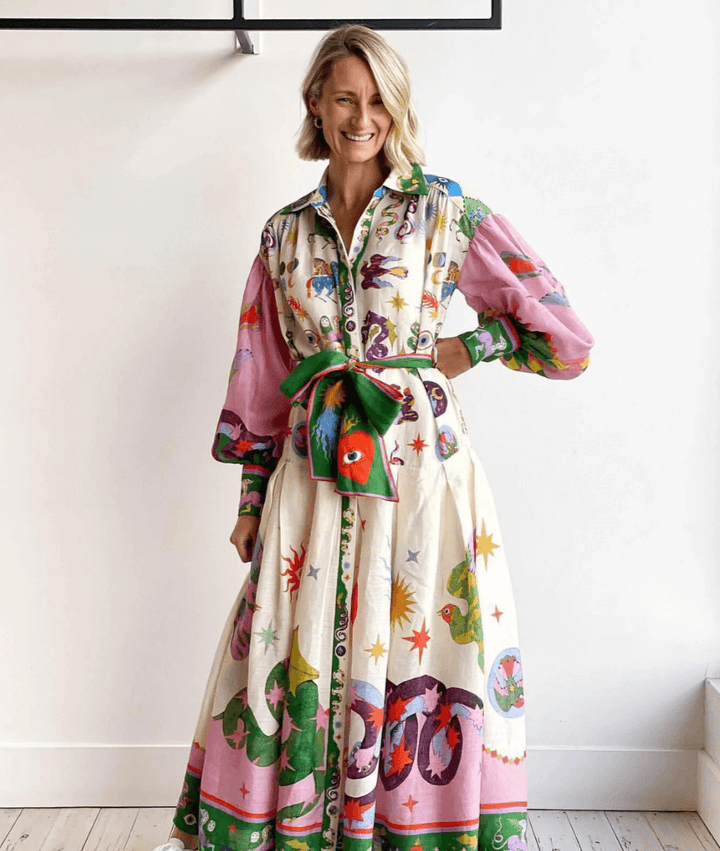 Barbara™ - Maxi Dress with Striking Italian Style